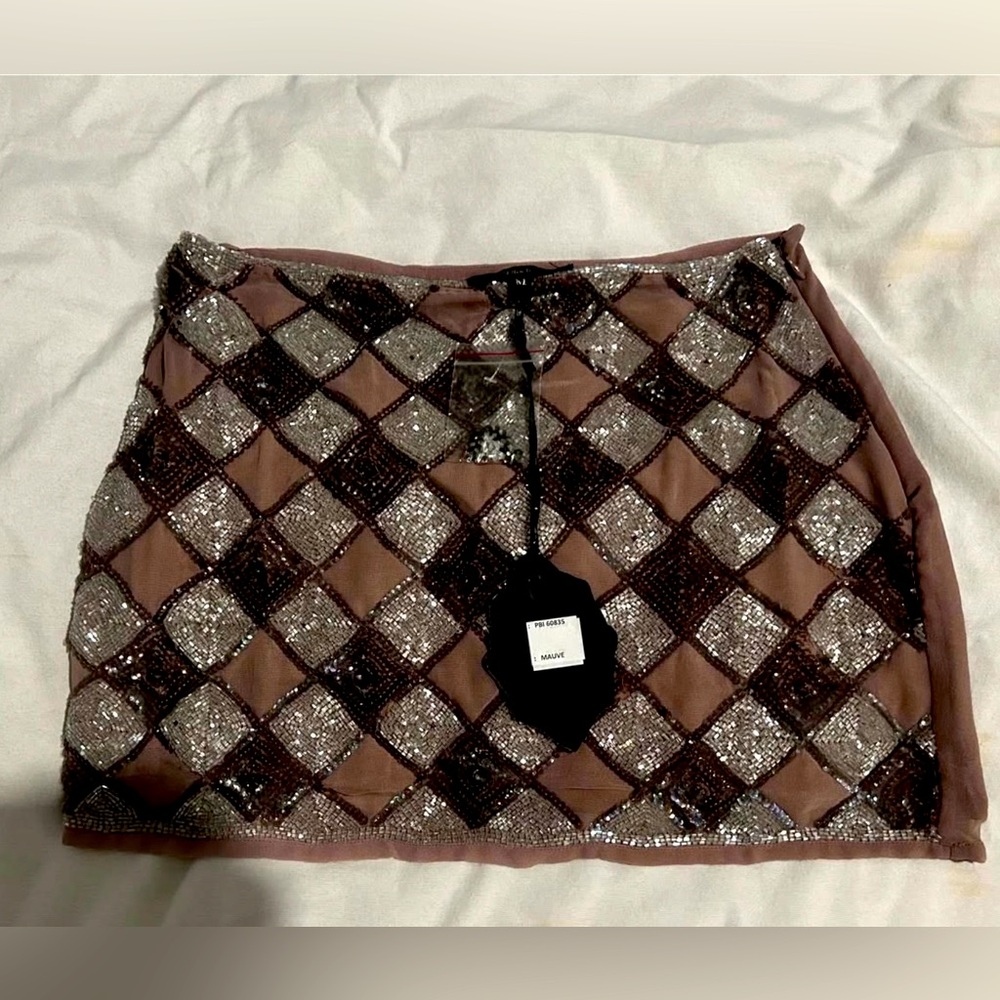 NWT Pink Sequin Pencil Mini Skirt Size Medium